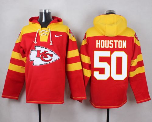 Nike Chiefs #50 Justin Houston Red Player Pullover NFL Hoodie - Click Image to Close